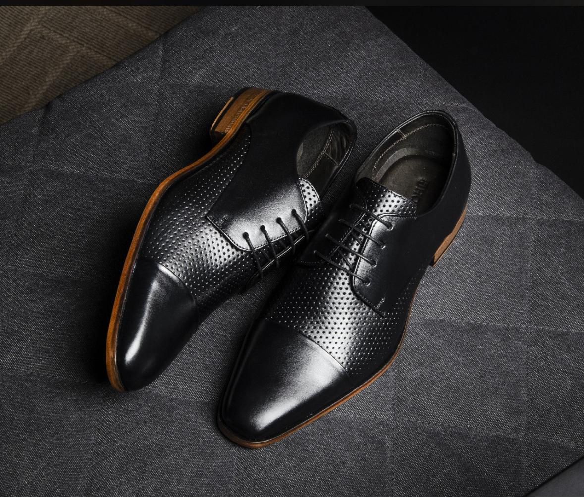 Oxford preto premium em couro legítimo
